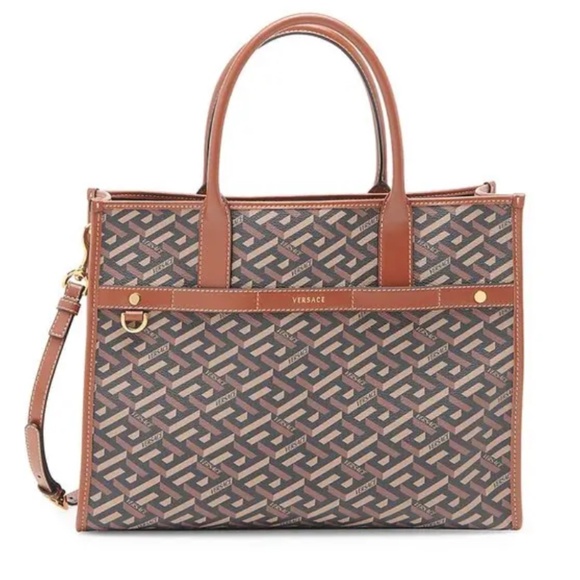Versace Handbags - Versace Coated Canvas Monogram Tote